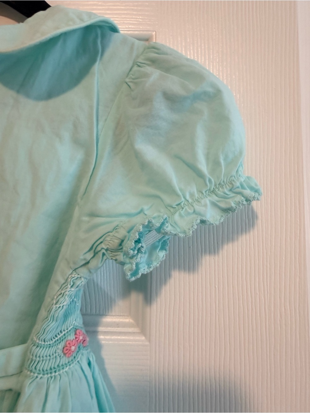 marmellata Smocked Dress with Pink Floral Trim - Picture 7 of 7
